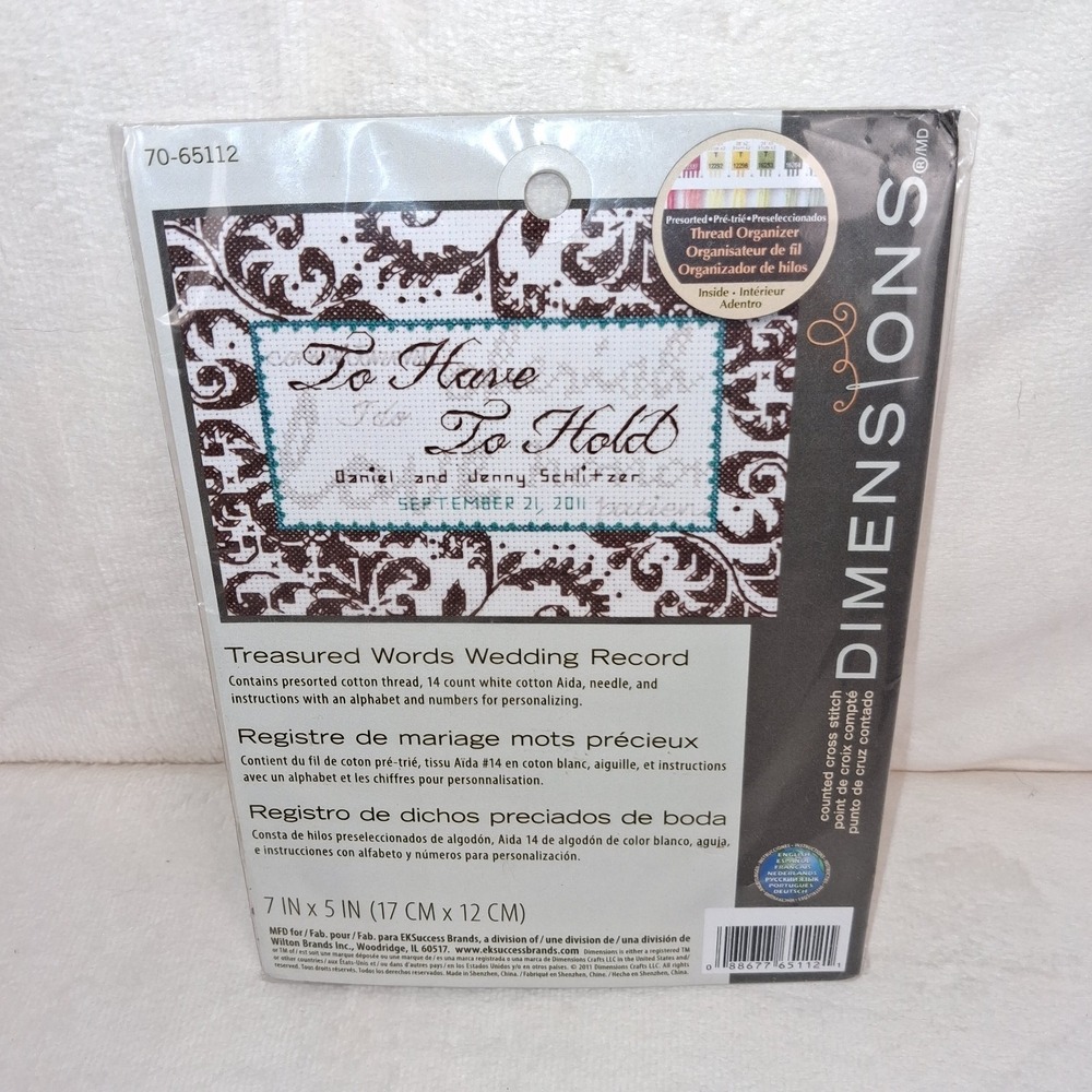 Dimensions To Have & To Hold Wedding Record Counted Cross Stitch Kit Embroidery